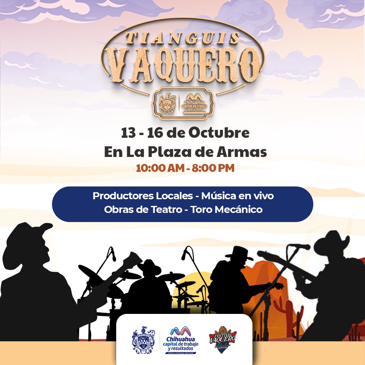 Invitan al Tianguis Vaquero del 13 al 16 de octubre en Plaza de Armas