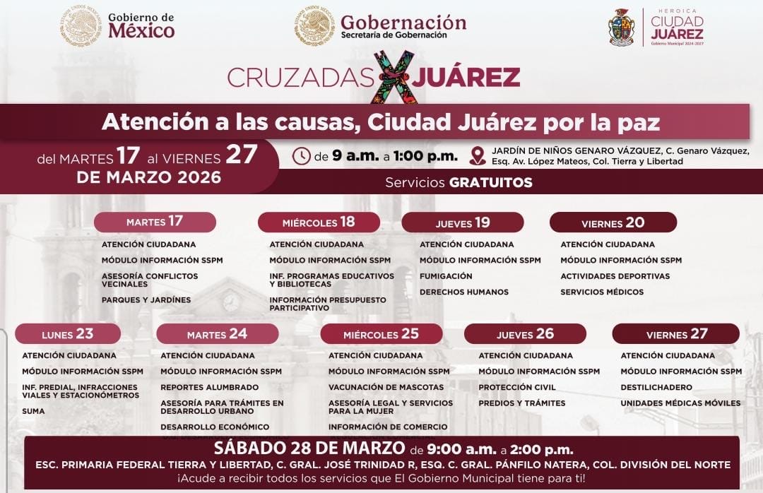 Llevarán Cruzada por Juárez a la colonia División del Norte