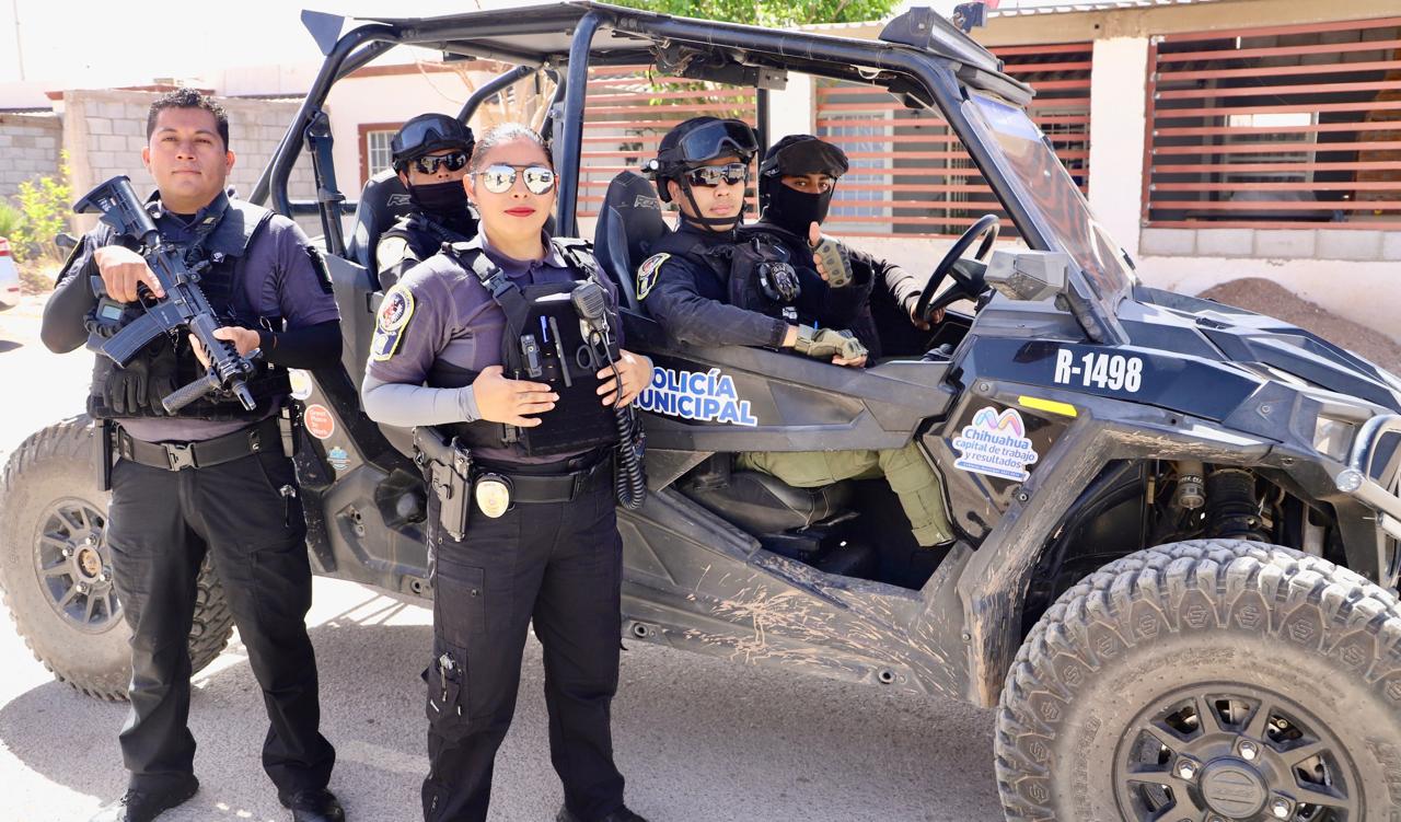 Estrategia conjunta entre DSPM y policía de Aldama en Los Álamos