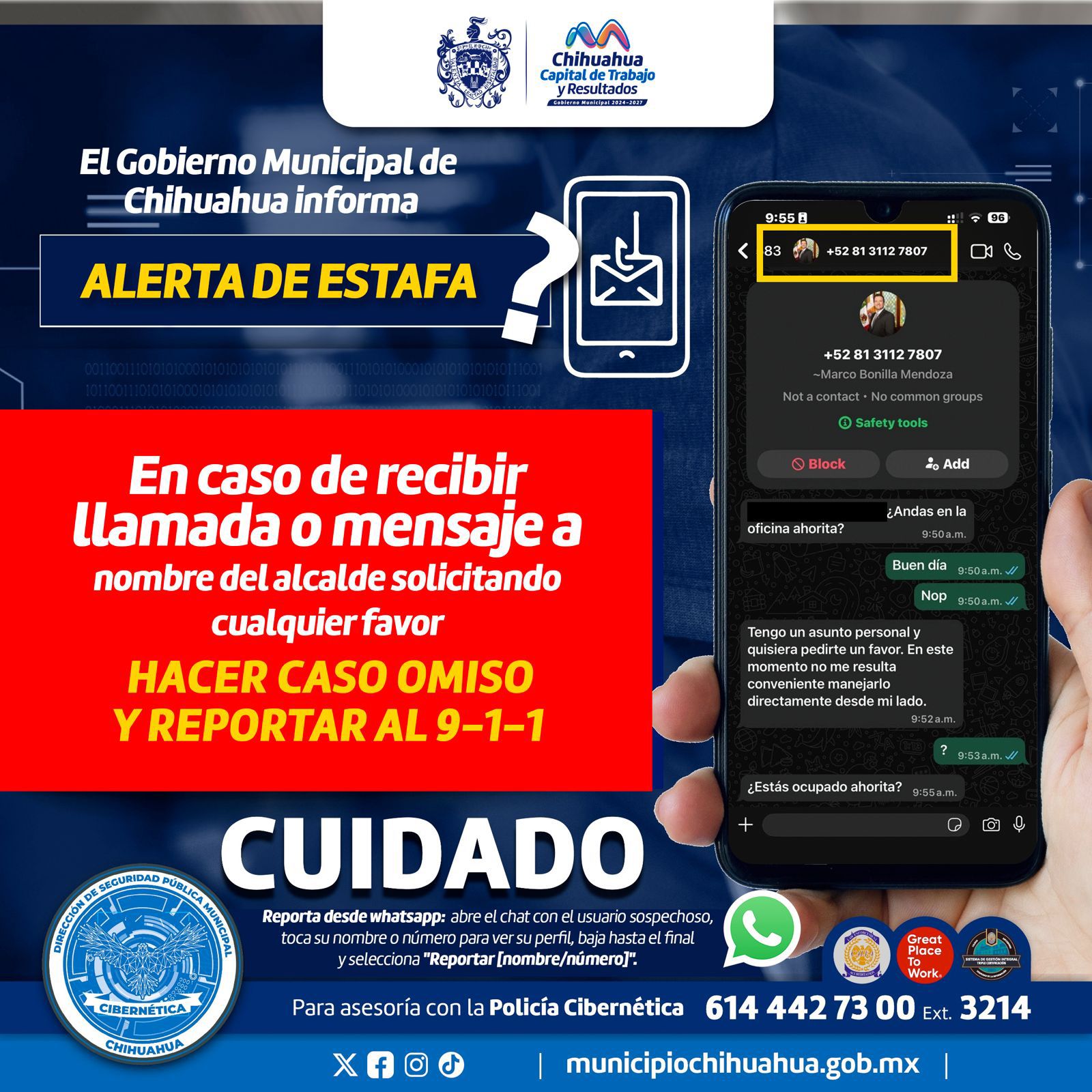 Alertan sobre números falsos que suplantan al alcalde Bonilla