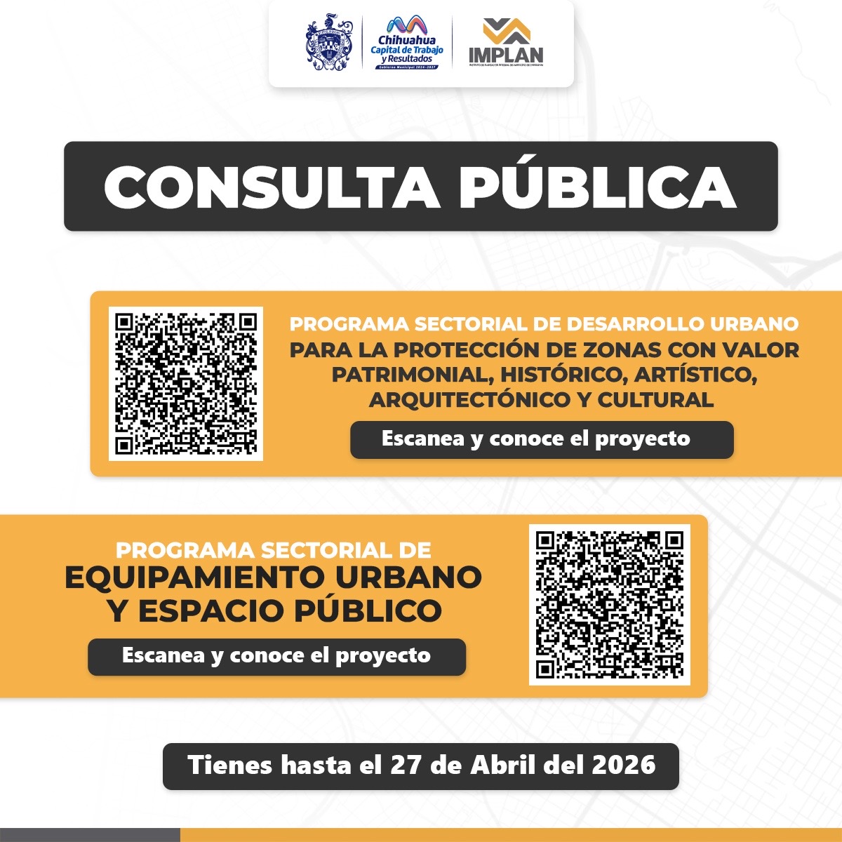Abren consulta pública sobre patrimonio y espacio urbano