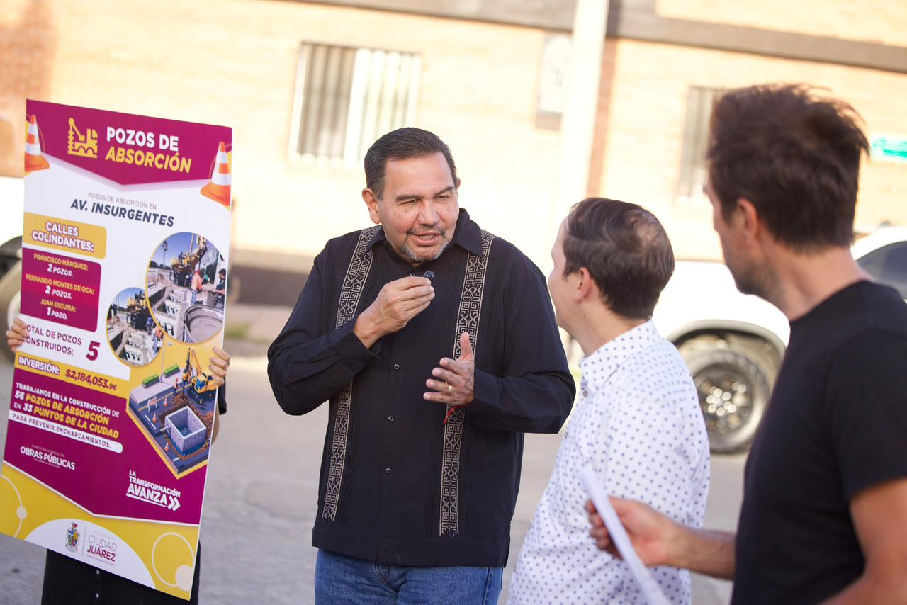 Inaugura alcalde pozos de absorción en la avenida Insurgentes