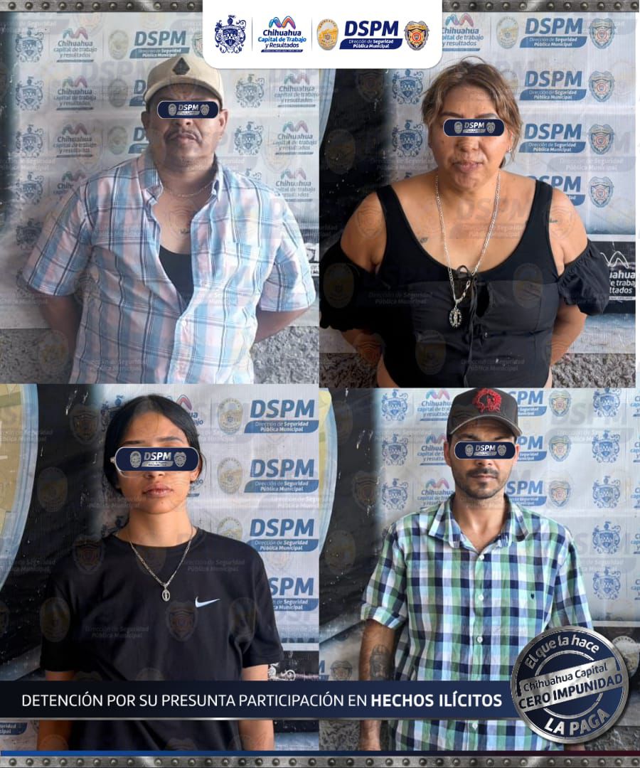 Sorprenden y detienen a cuatro presuntos farderos