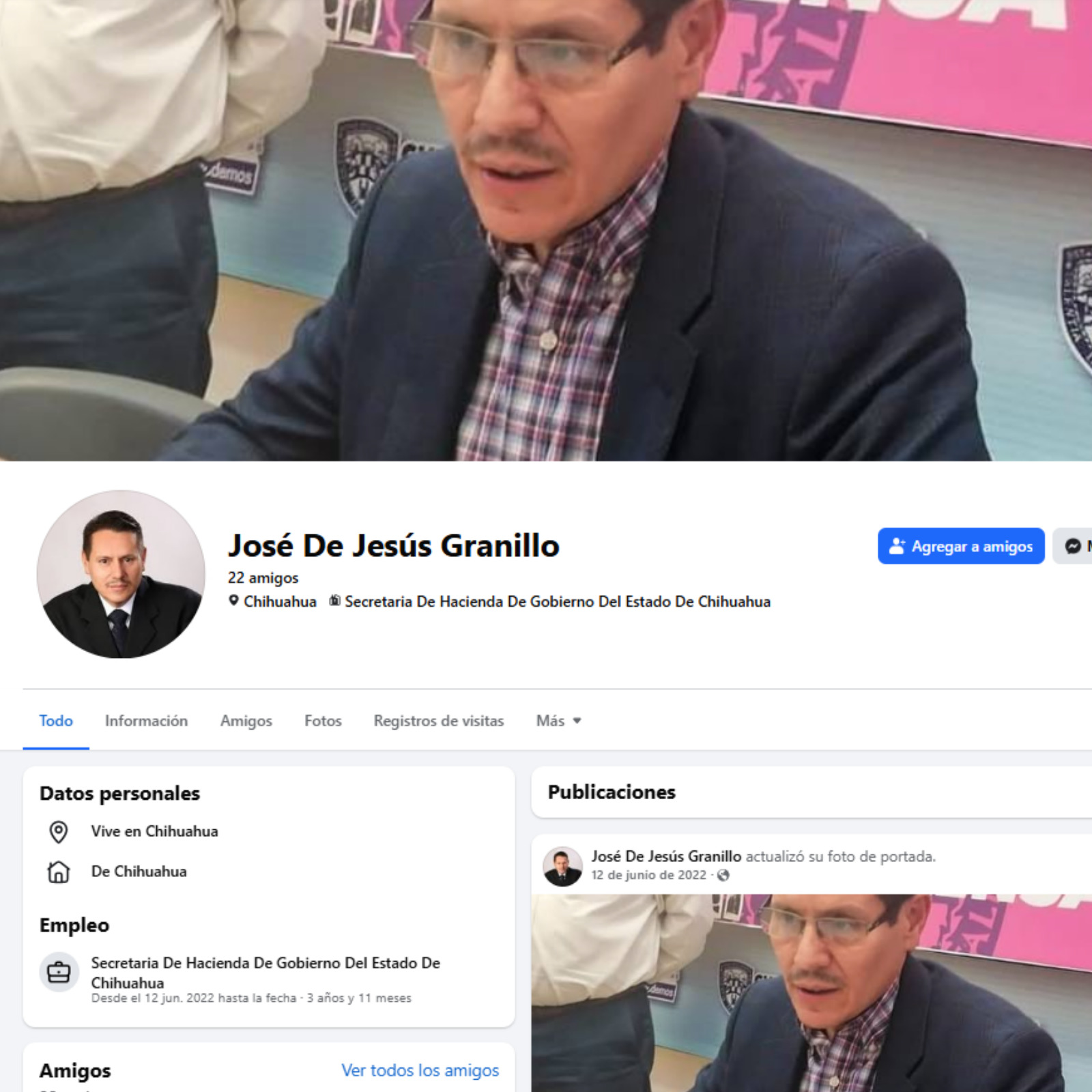 Advierte Hacienda perfil falso de Jesús Granillo 