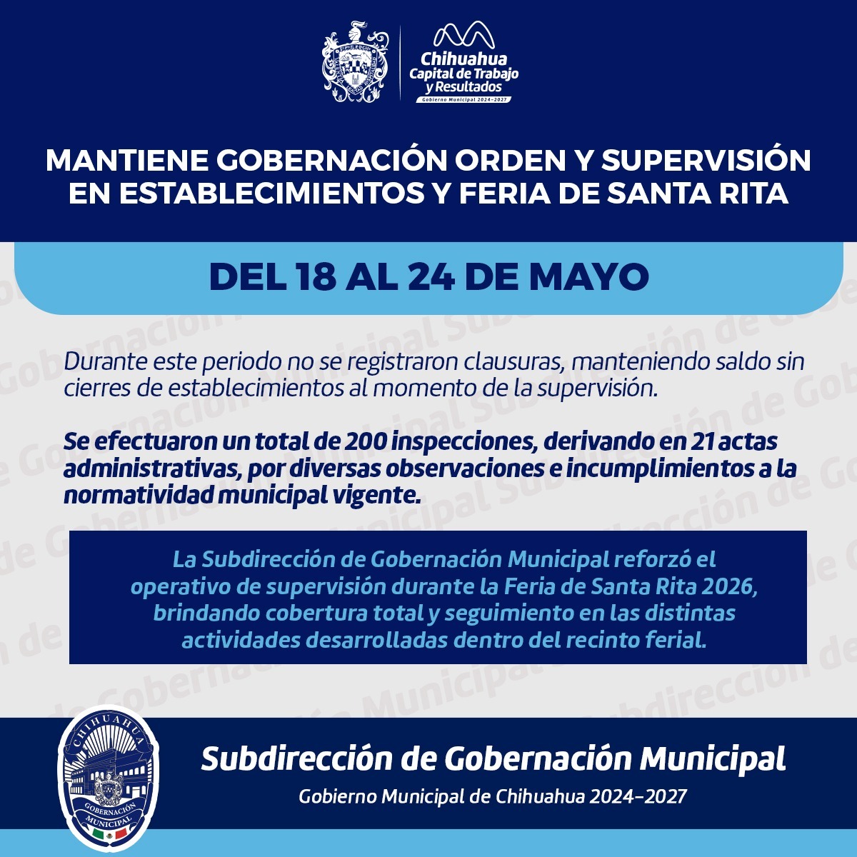 Cero clausuras y 200 inspecciones esta: Municipio