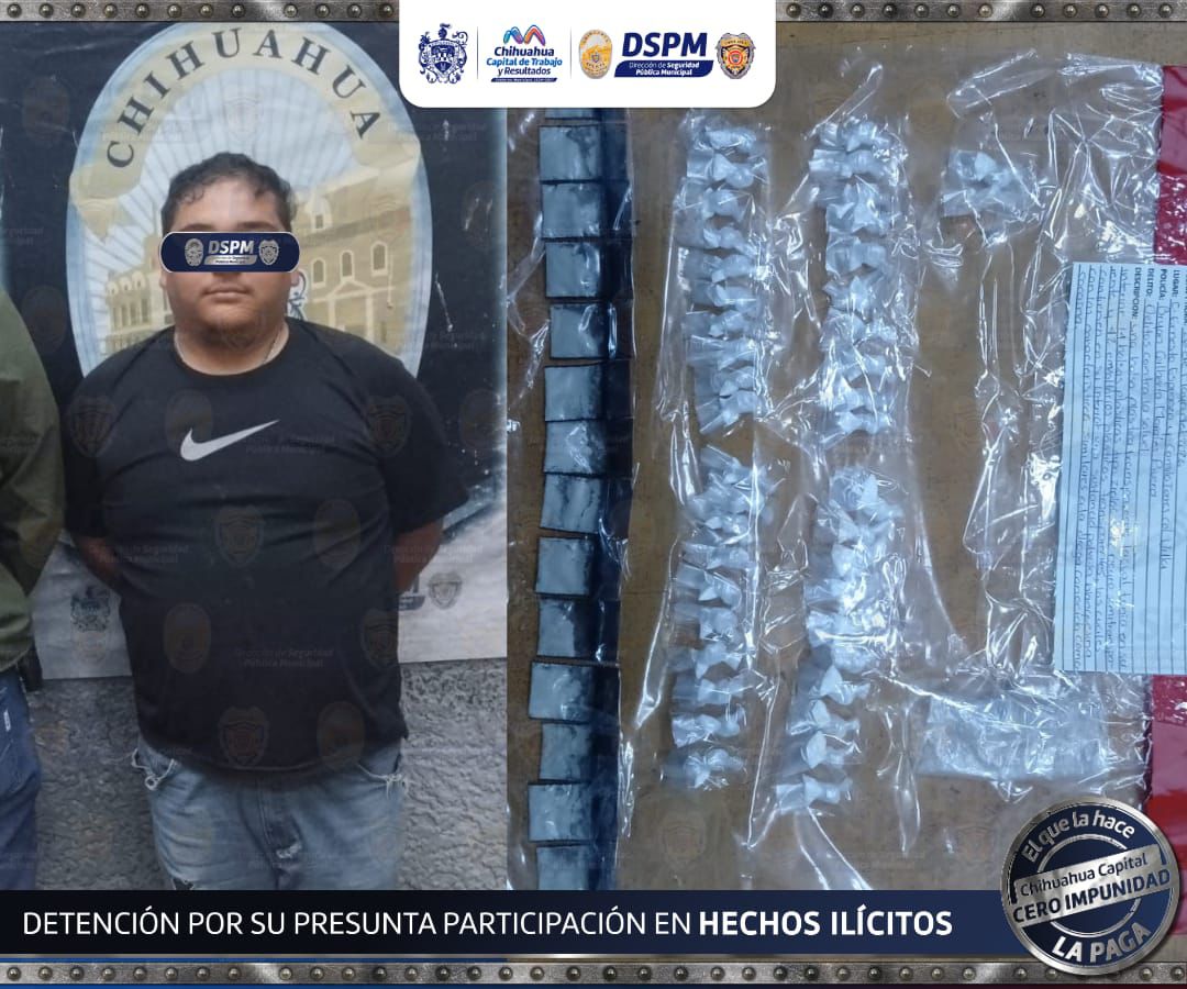Cae con 56 envoltorios de droga en la Villa