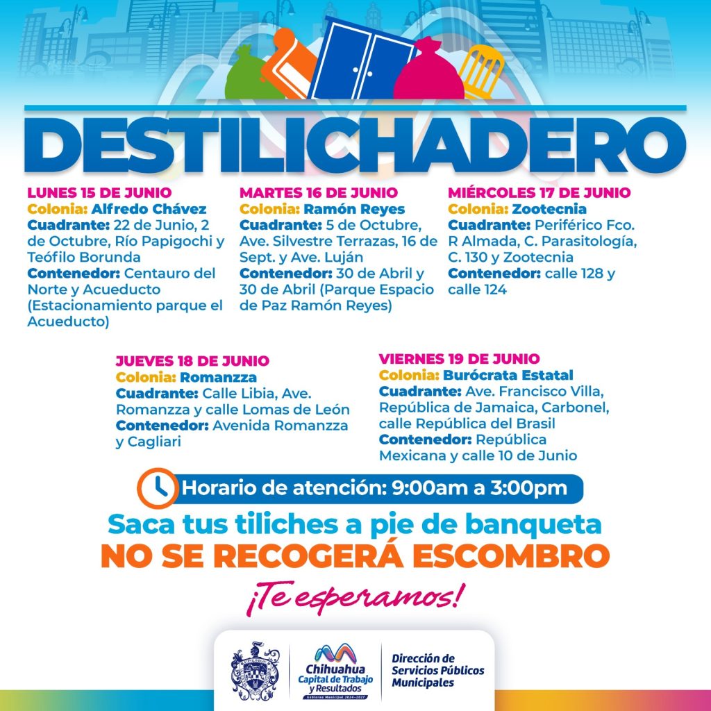 Estará Destilichadero en cinco colonias