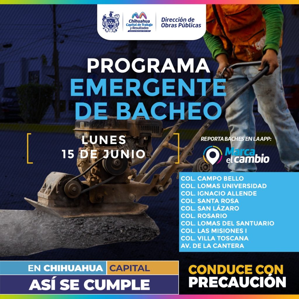 Atenderá Municipio 10 zonas con bacheo este lunes