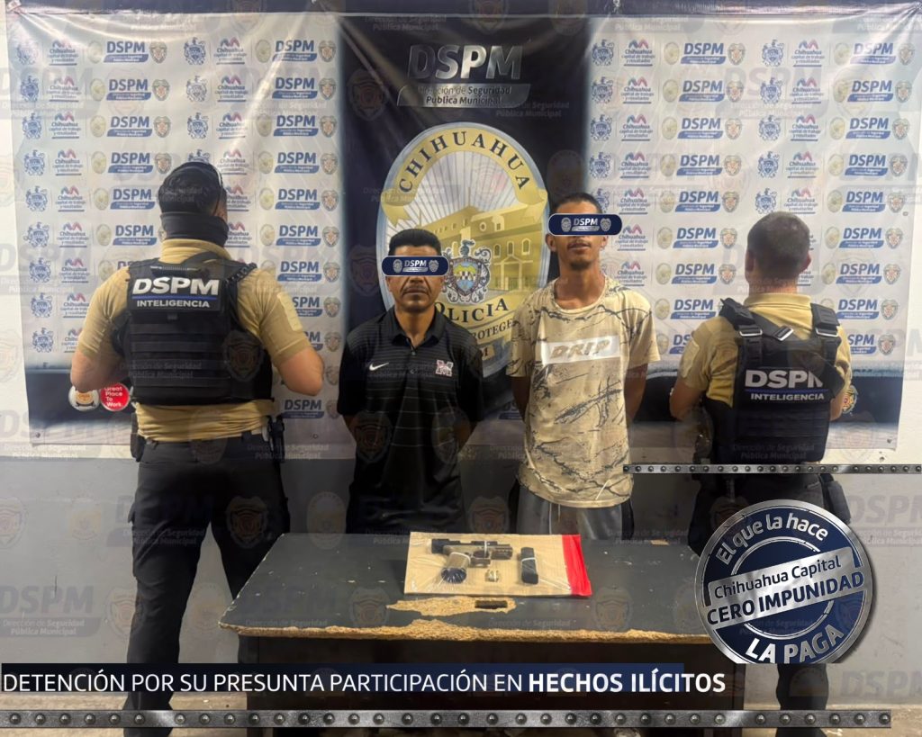 Caen 2 hombres en posesión de un arma de fuego y cartuchos