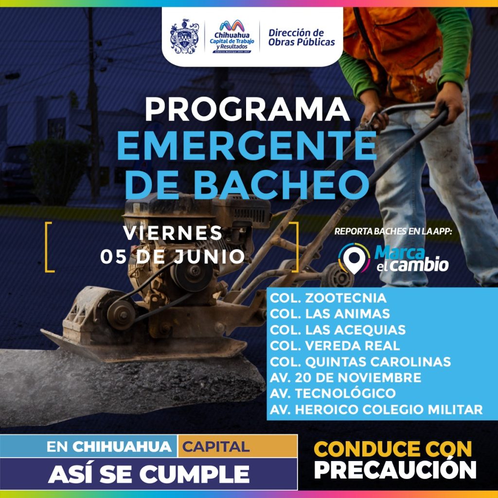 Atenderá Municipio ocho zonas con bacheo este viernes