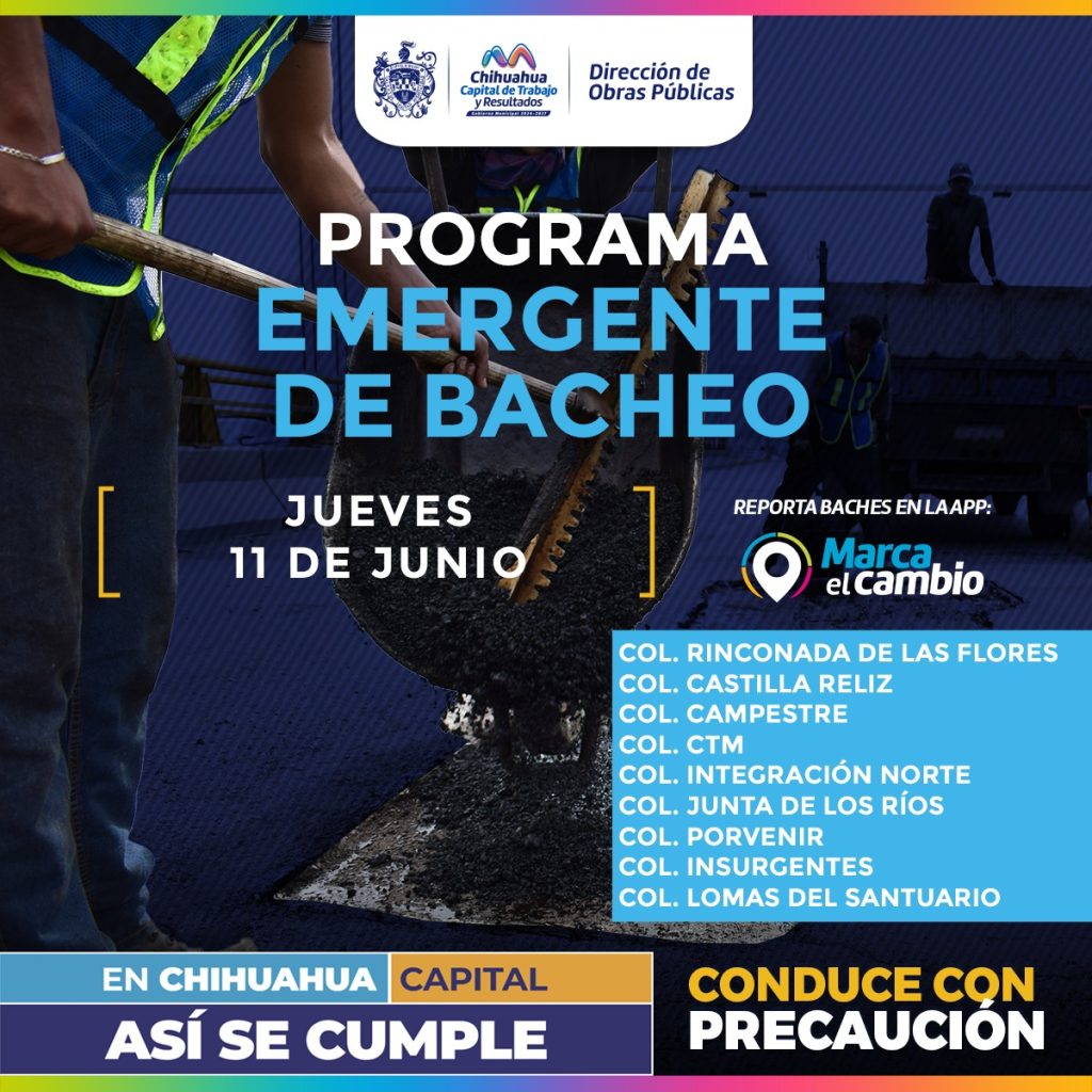 Atenderá Municipio nueve zonas con bacheo este jueves
