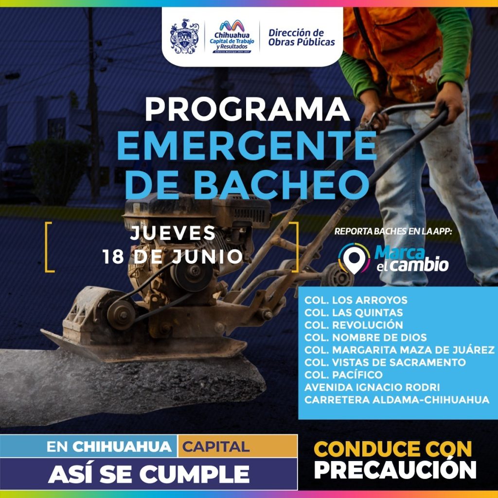 Atenderán 9 zonas con bacheo este jueves