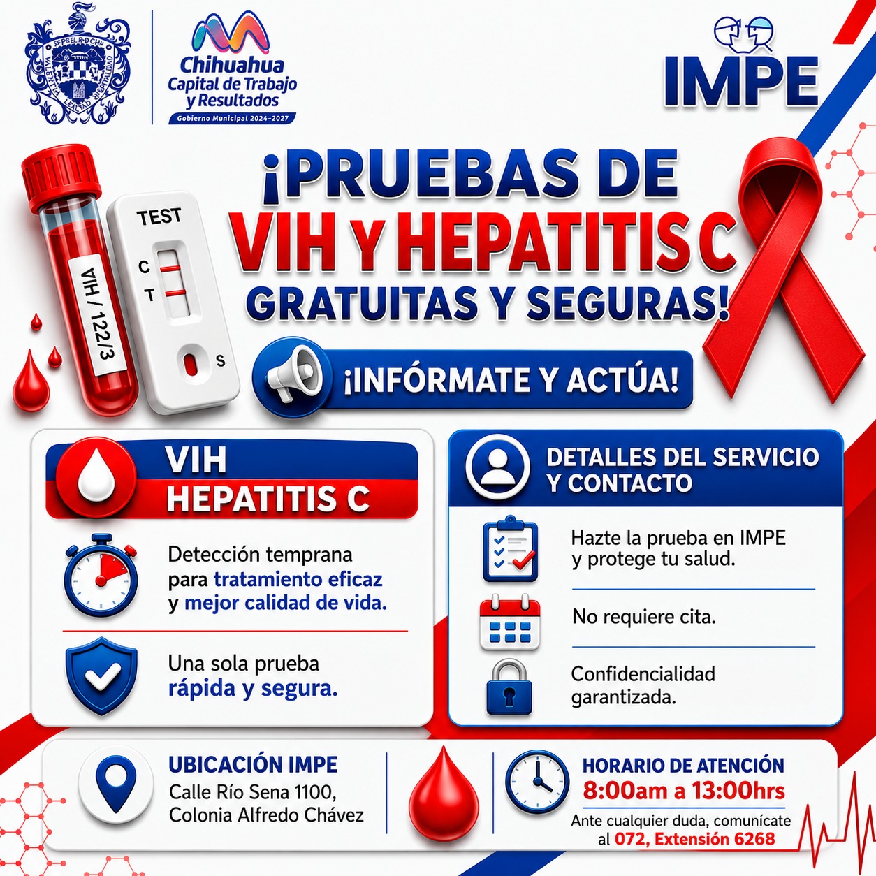 Ofrece IMPE pruebas gratis de Hepatitis y VIH
