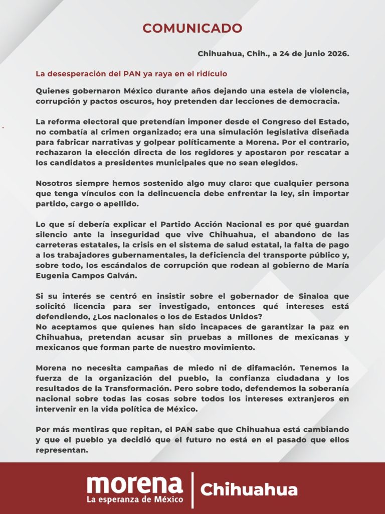 La desesperación del PAN ya raya en el ridículo: Morena