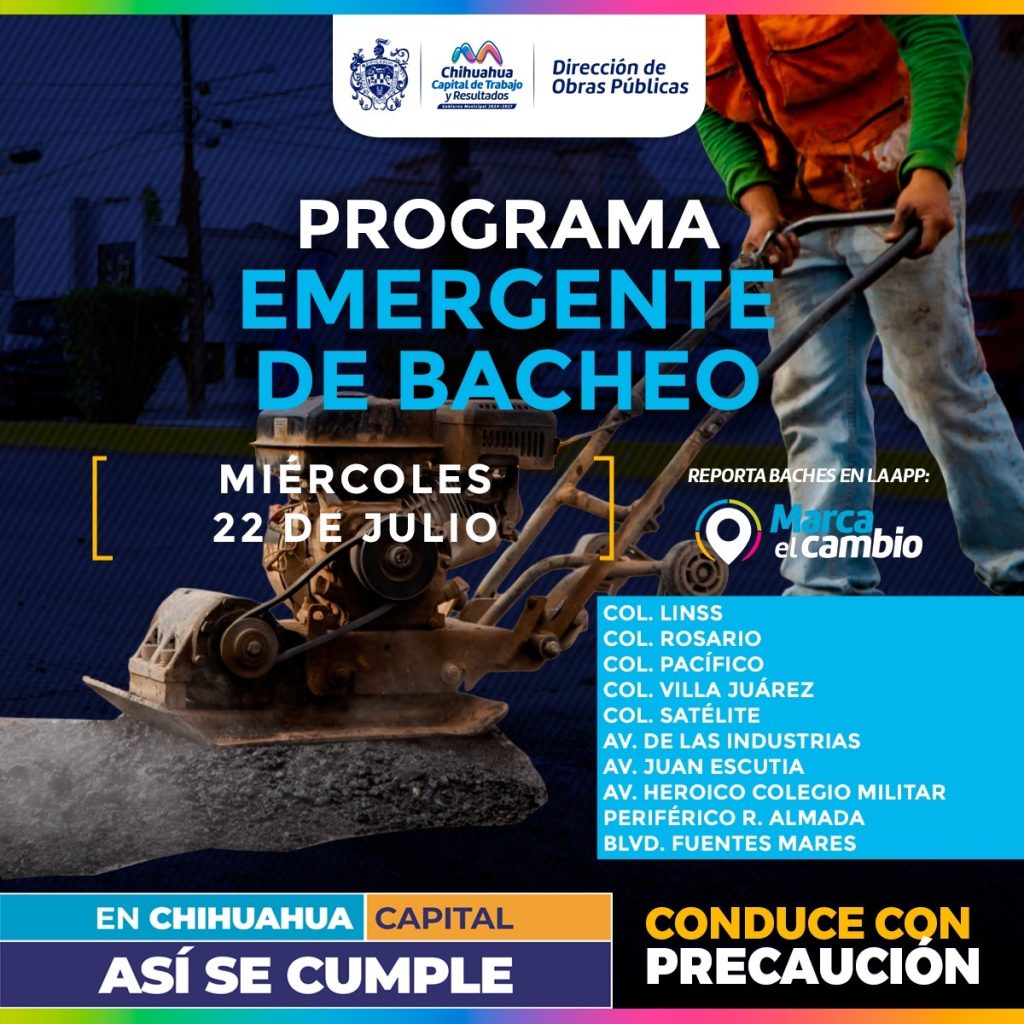 Atenderá Municipio 10 zonas con bacheo este miércoles