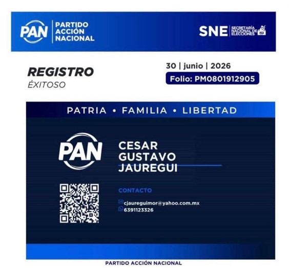 César Jáuregui formaliza su registro en el proceso interno de candidaturas del PAN