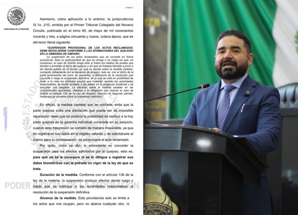 Logra Francisco Sánchez suspensión contra el registro de celulares