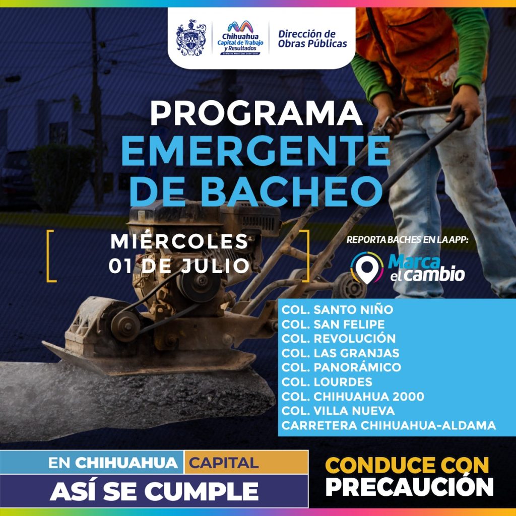 Atenderá Municipio 9 zonas con bacheo este miércoles