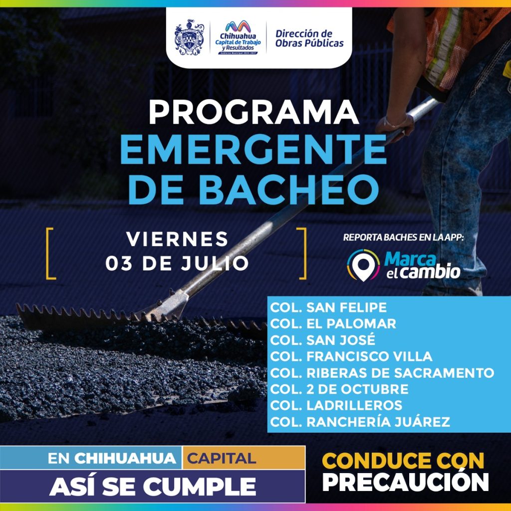 Atenderá Municipio 8 zonas con bacheo este viernes