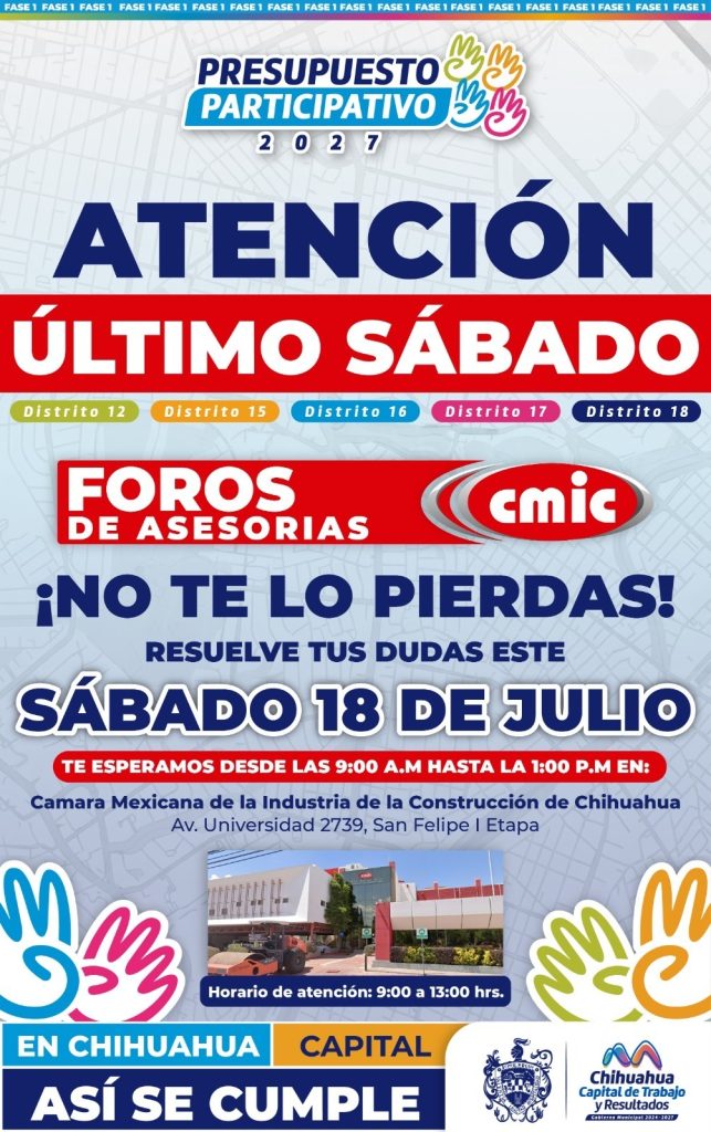 Invitan al último Foro de Asesorías del Presupuesto Participativo