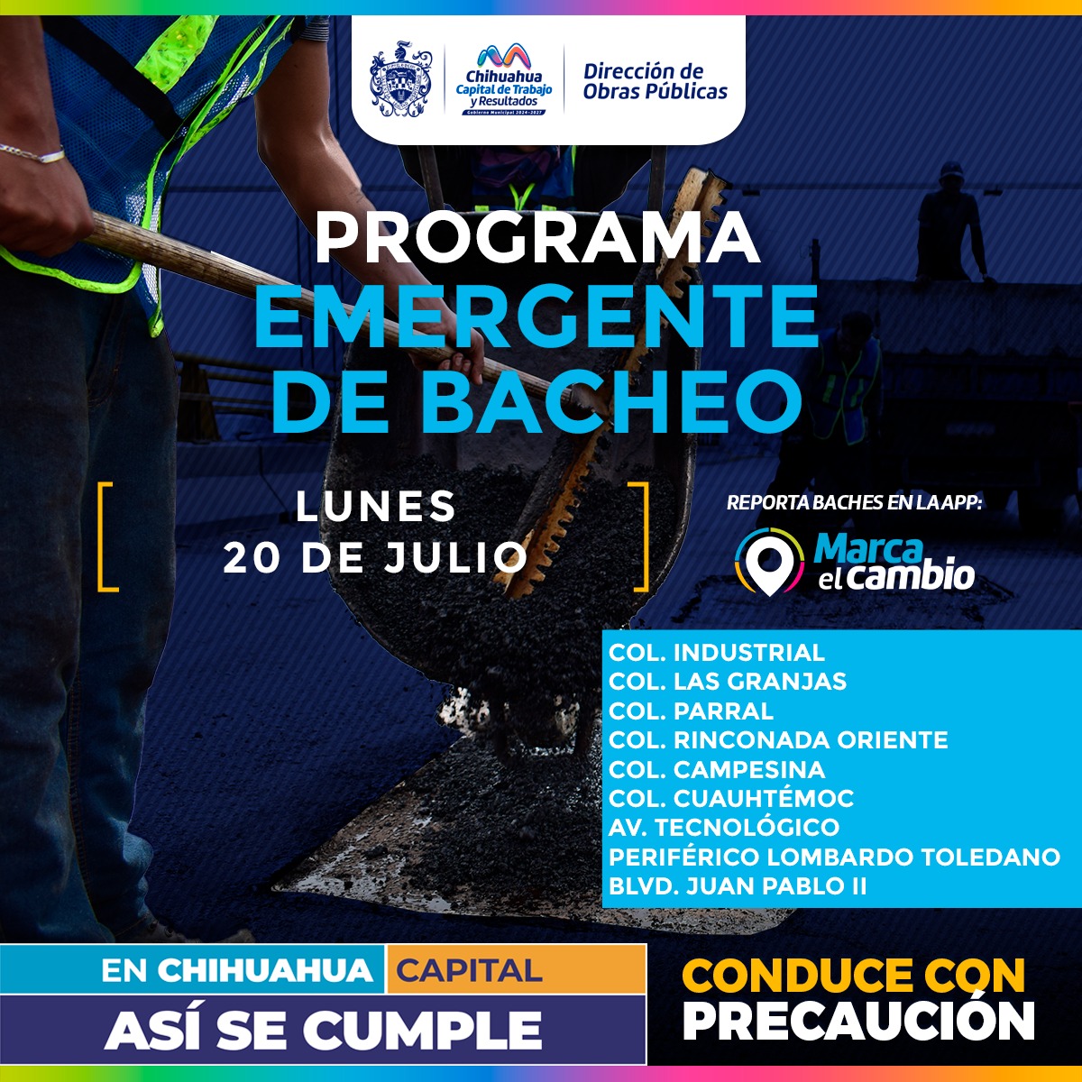 Atenderá Municipio nueve zonas con bacheo este lunes