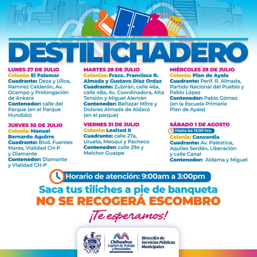 Recorrerá Destilichadero siete colonias